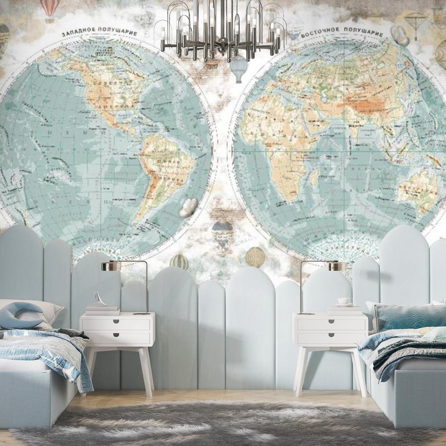 фотообои винтажная карта мира 14-585