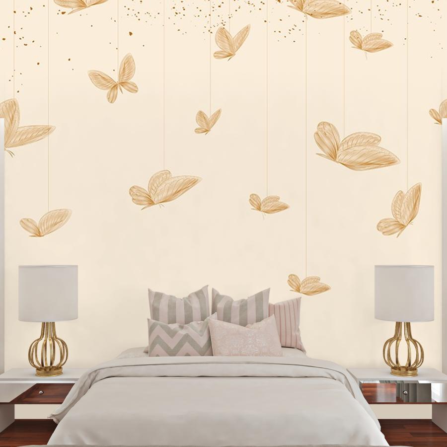 фотообои бабочки на бежевом 9-2110