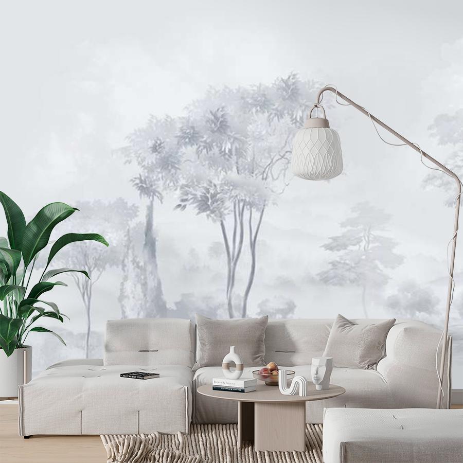 фотообои лес фоновый темно-серый 13-1068