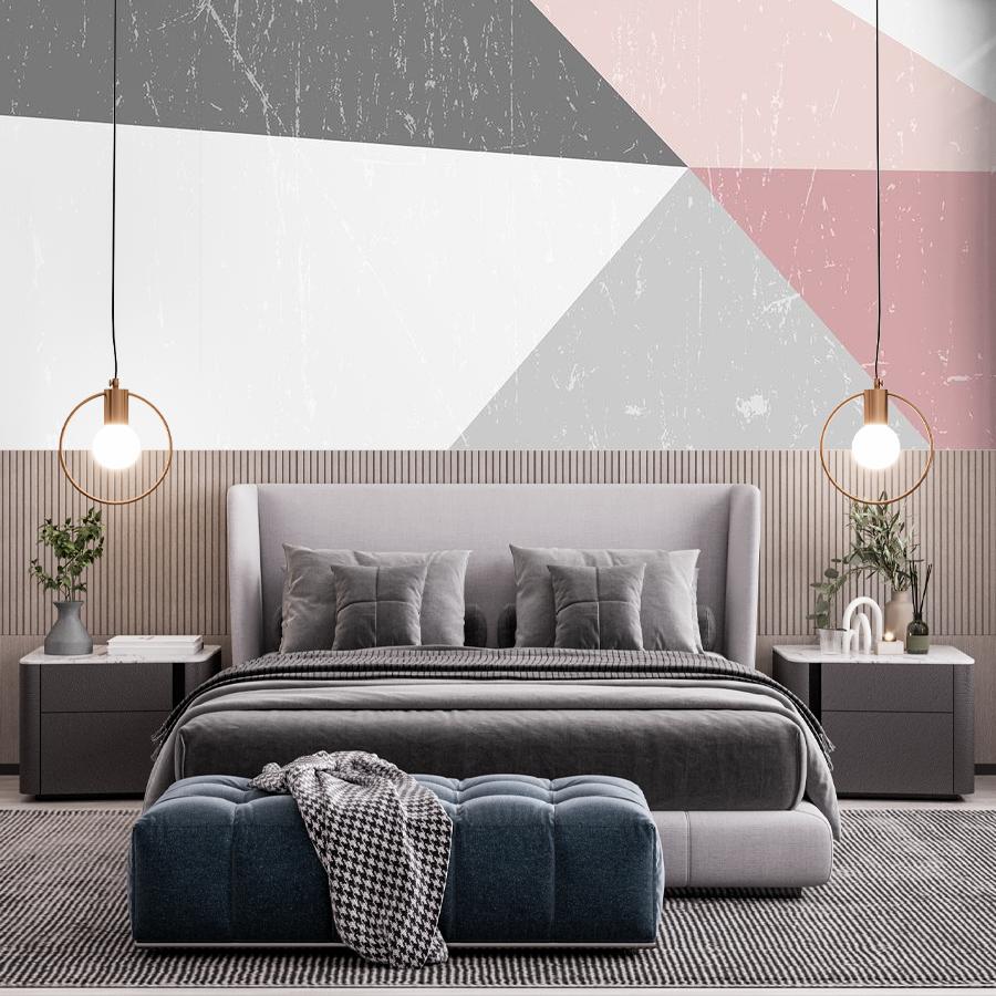 фотообои розовые треугольники 9-1496