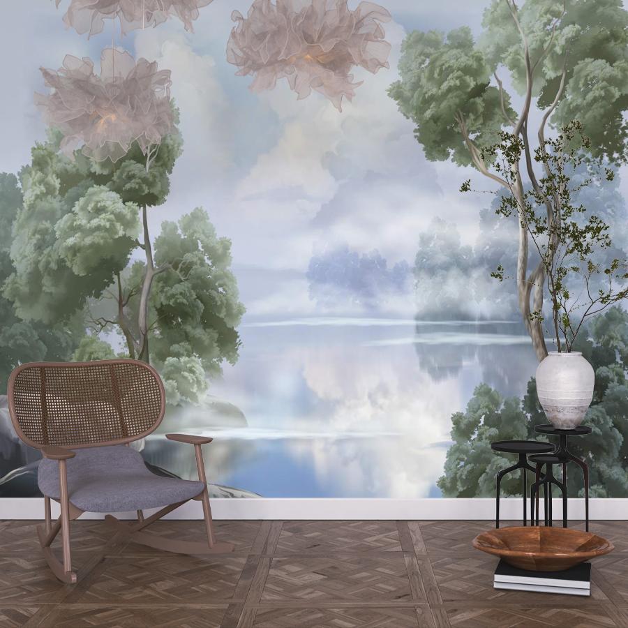 фотообои пейзаж деревья над водой