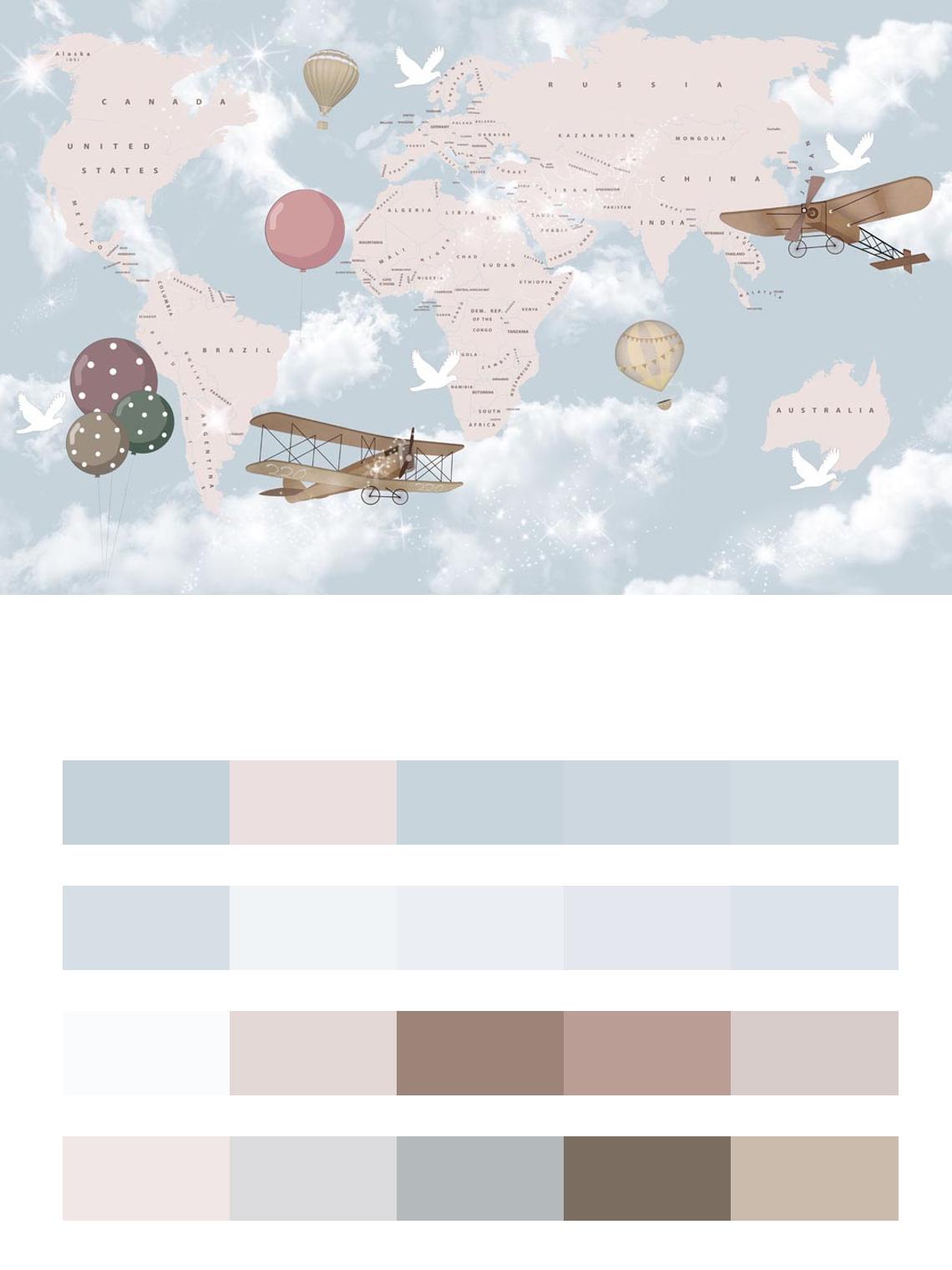 Карта с самолетами цвета