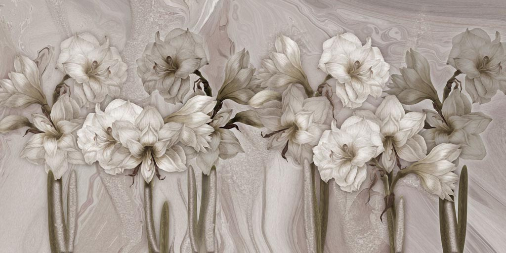 Фотообои Винтажные белые цветы