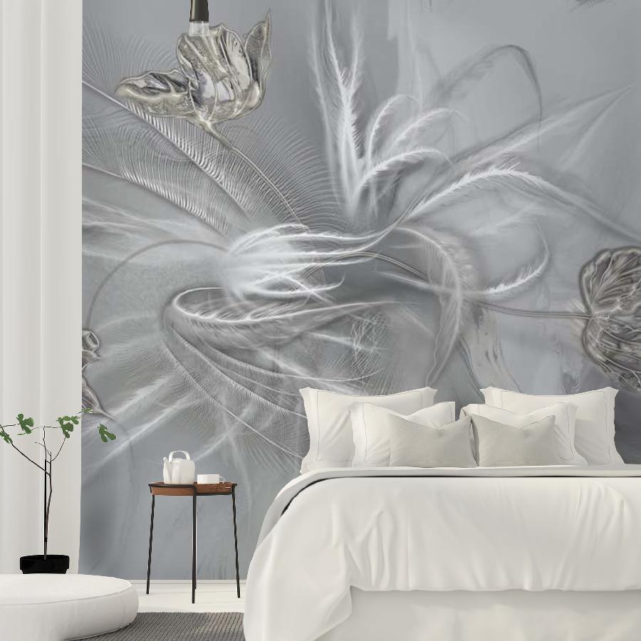 фотообои 3д тюльпаны с пампасной травой 13-994