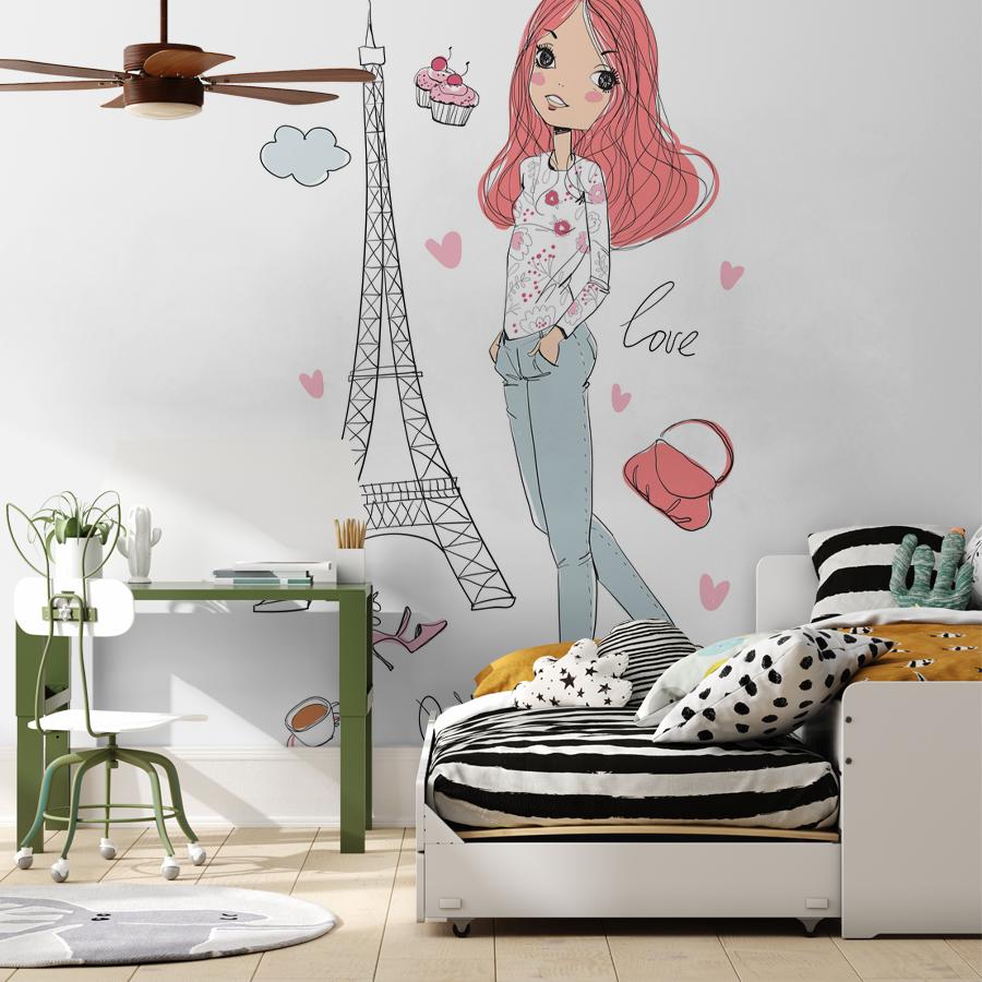 фотообои милая девочка париж 12-1255 фотообои милая девочка париж 12-1255