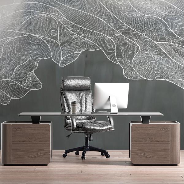 фотообои линии белые на темном сером 14-941