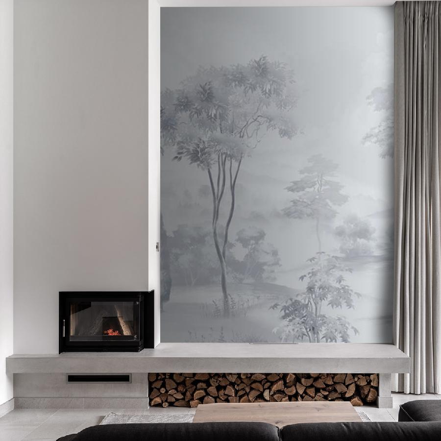 фотообои лес фоновый темно-серый 13-1068