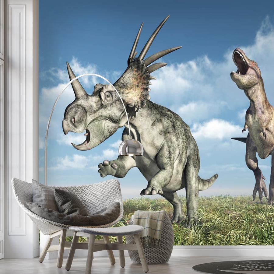 фотообои стиракозавр и тараннозавр 12-1120