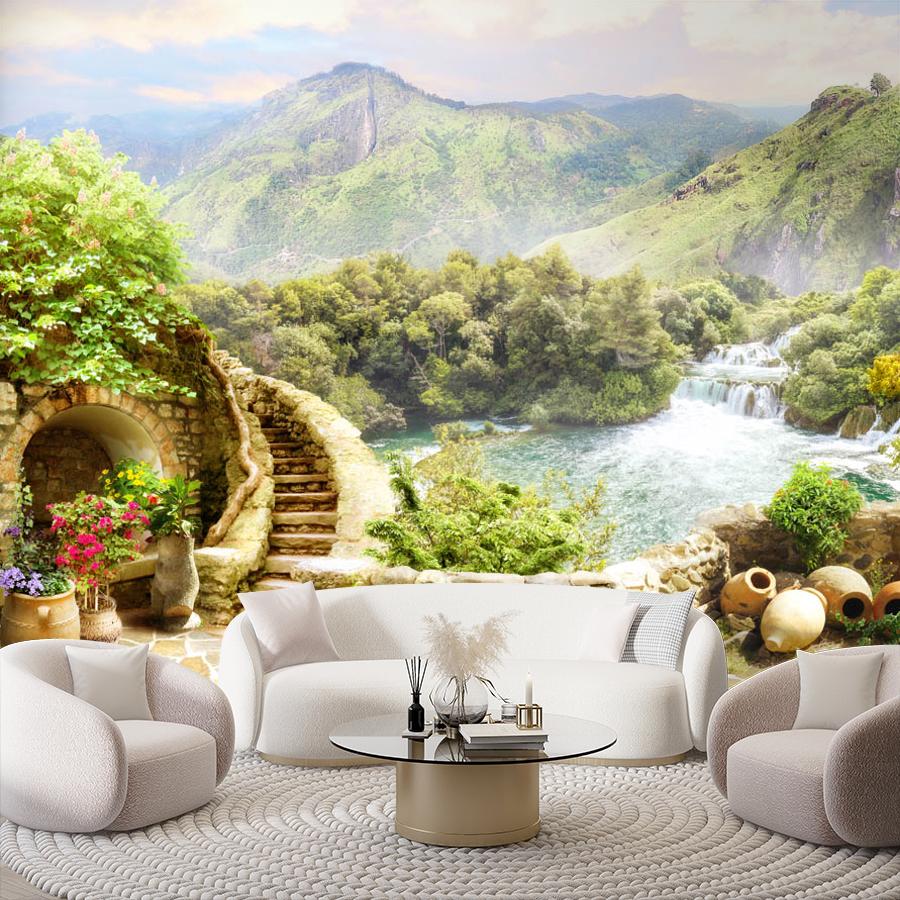 фотообои горы в зелени 19-0187