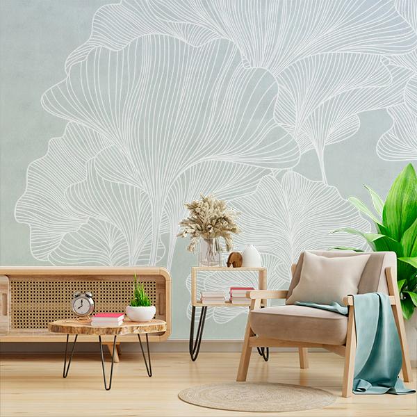 фотообои гинкго градиент из голубого в зеленый 14-953