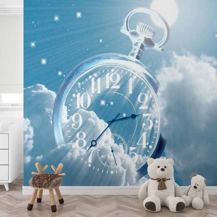 фотообои часы в небе 9-392