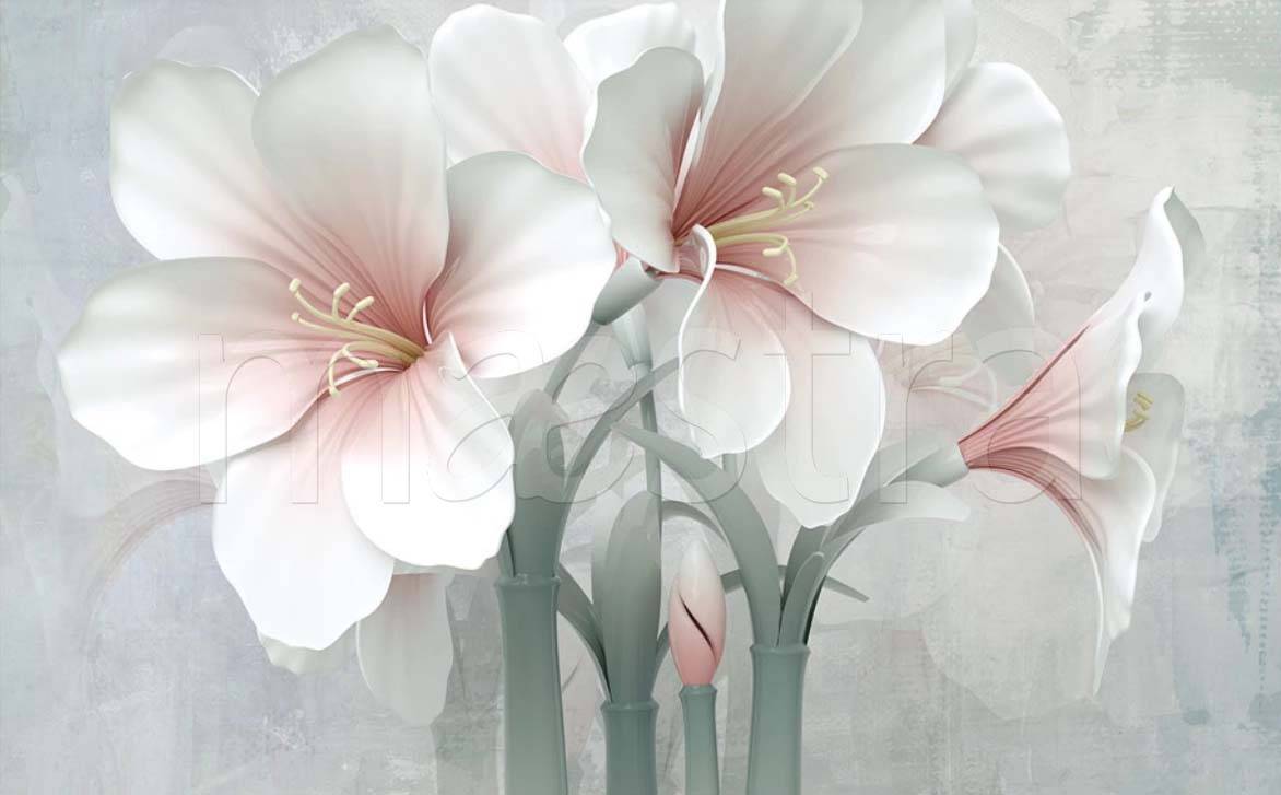 Фотообои 3д цветок белый