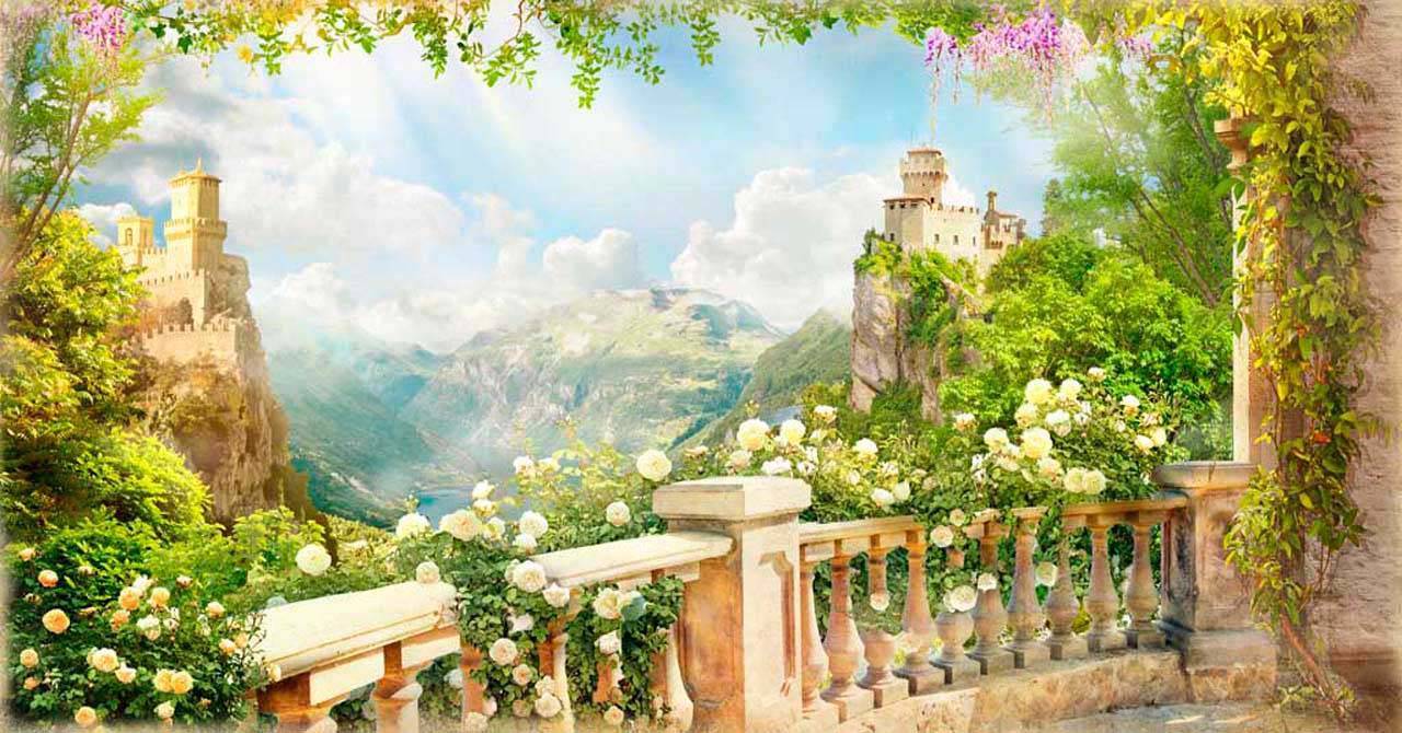 фотообои вид на два сказочных замка 11-117