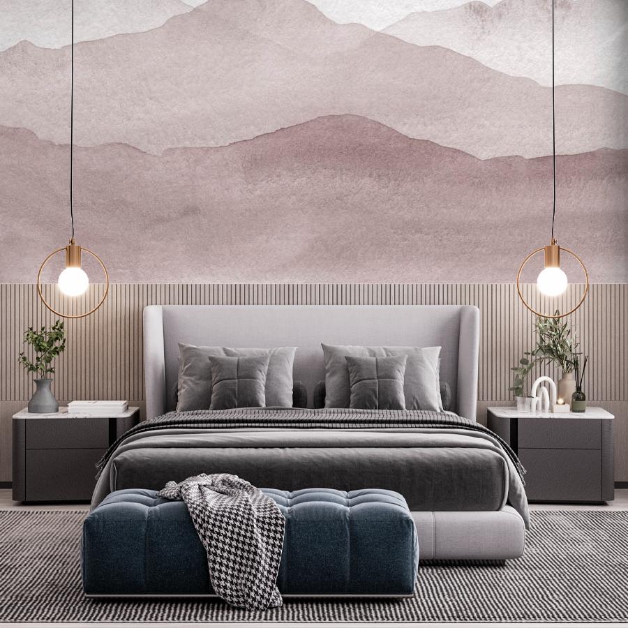 фотообои розовые холмы в тумане 9-1375 фотообои розовые холмы в тумане 9-1375