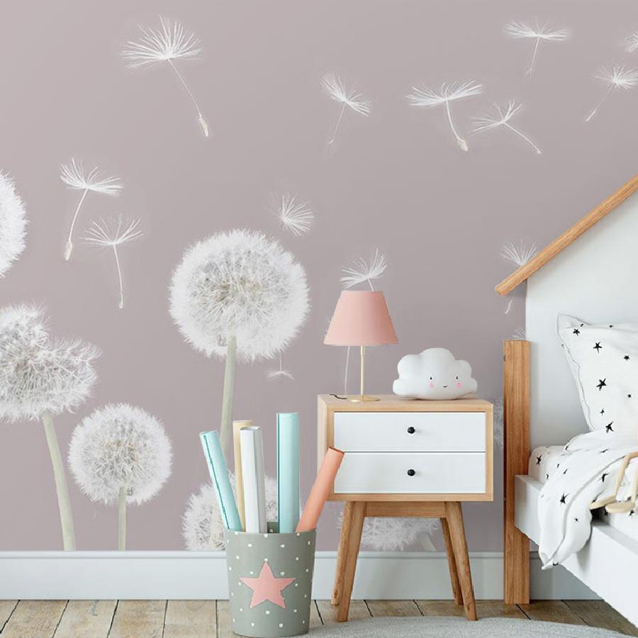 фотообои нежные одуванчики пудровый фон 12-1518