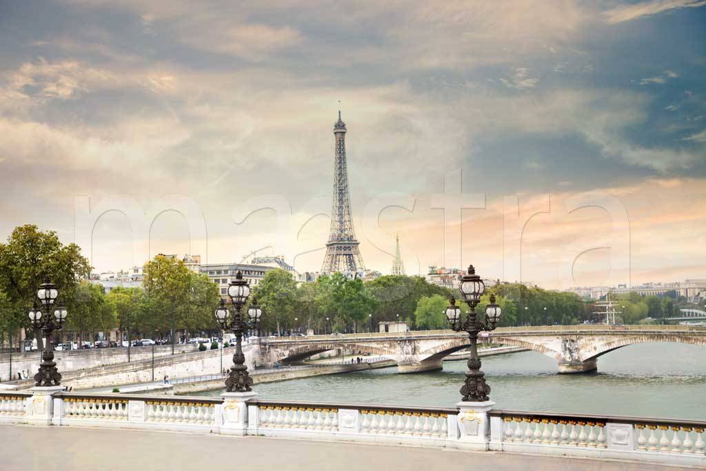 Фотообои Париж Эйфелева башня в спокойных тонах