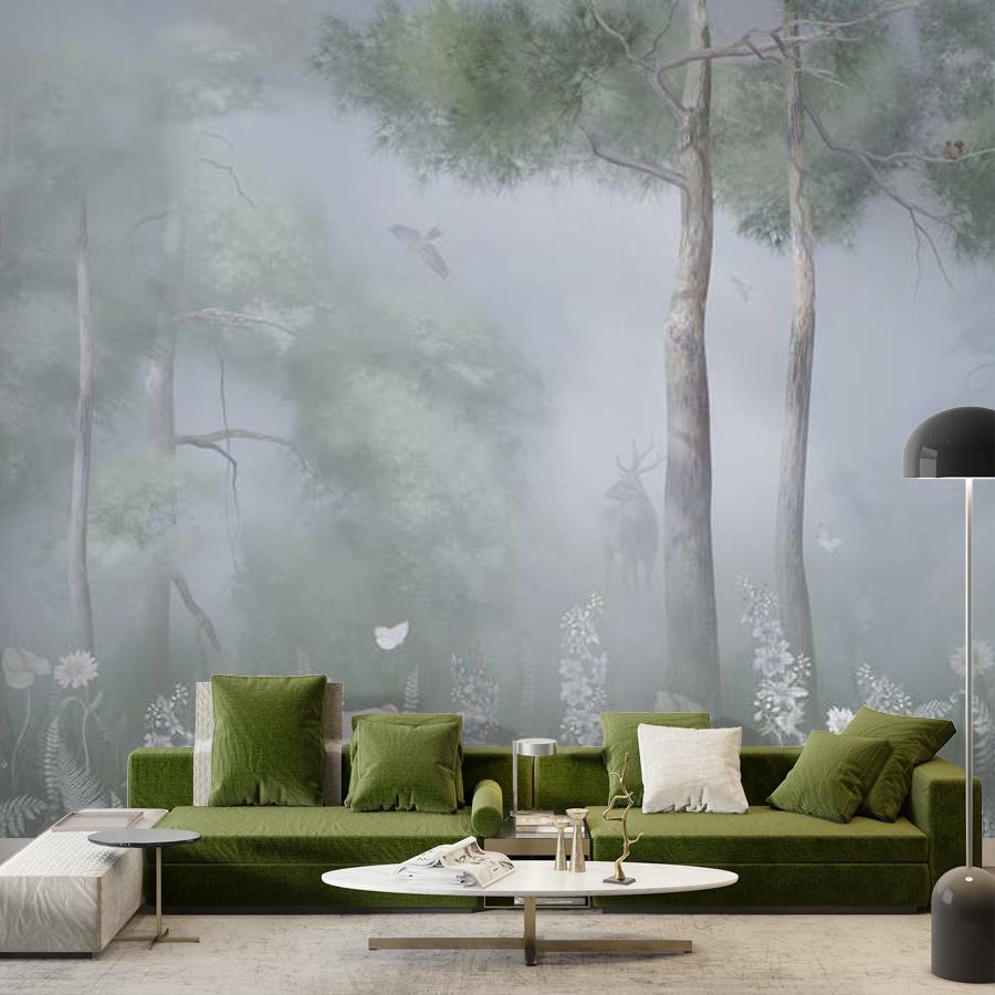 фотообои лес в тумане 13-1020