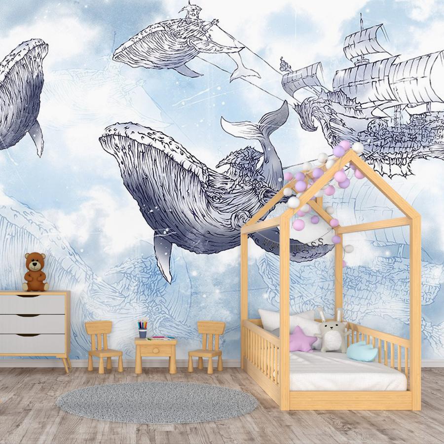 фотообои большие киты в небе 9-1700 фотообои большие киты в небе 9-1700