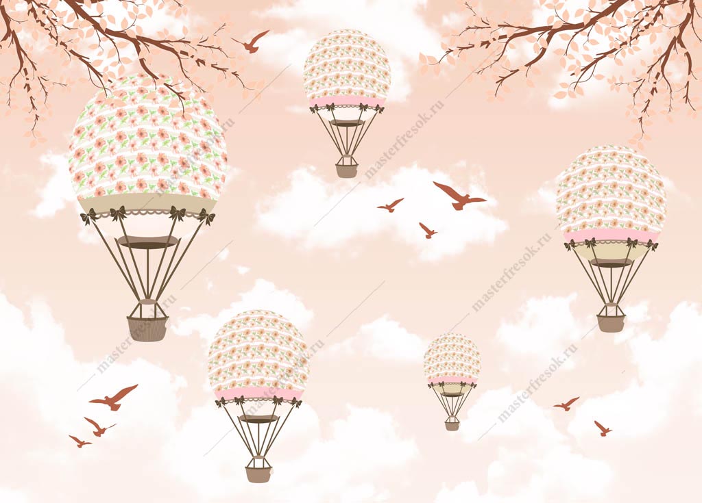 Фотообои Воздушные шары в небе