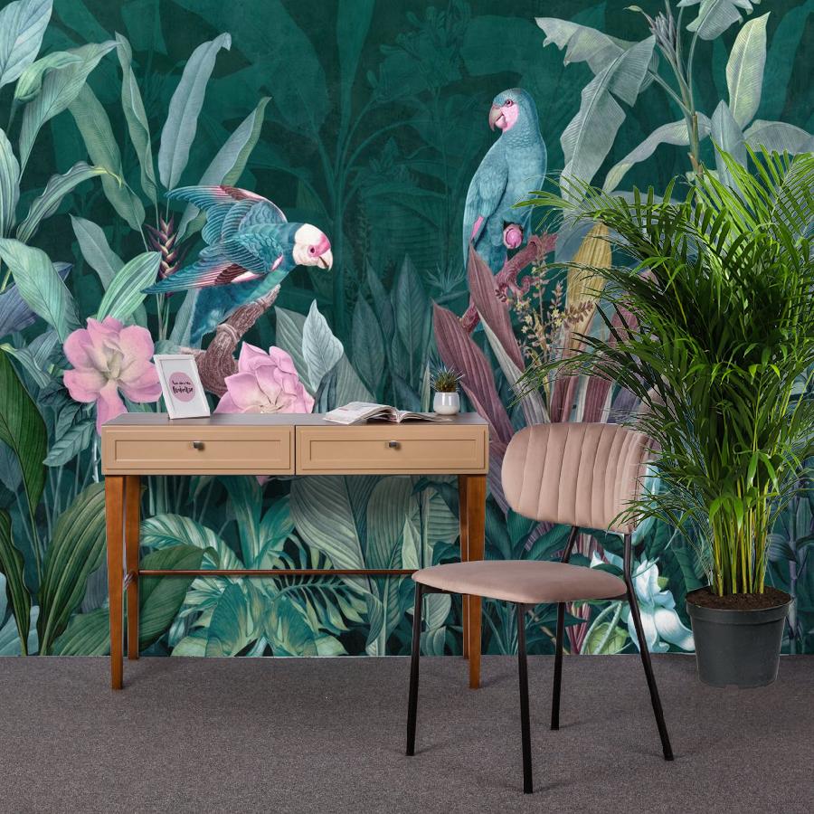 фотообои попугаи в ночных тропиках 12-1842