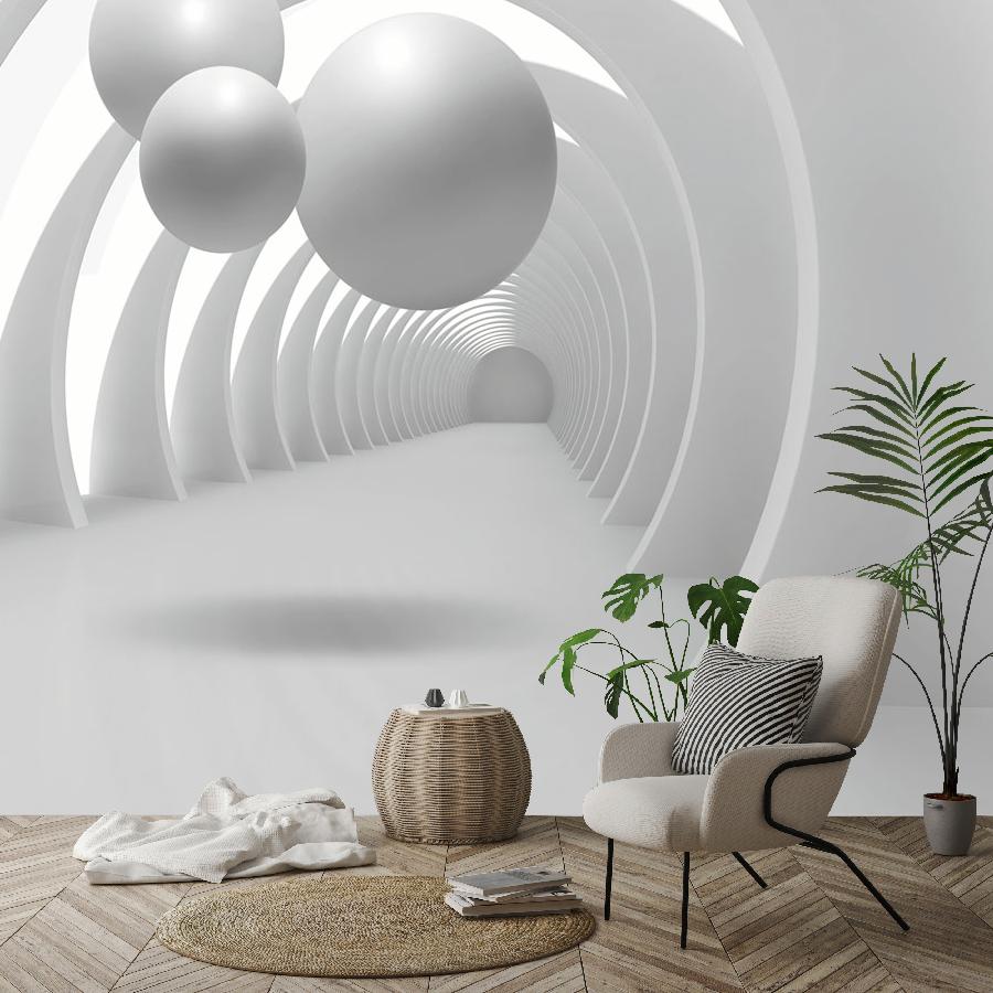 фотообои 3д белый тоннель 10-625 фотообои 3д белый тоннель 10-625