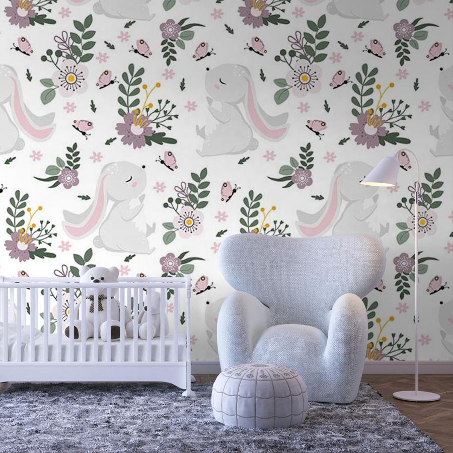 Фотообои и фотообои милые зайки 12-690