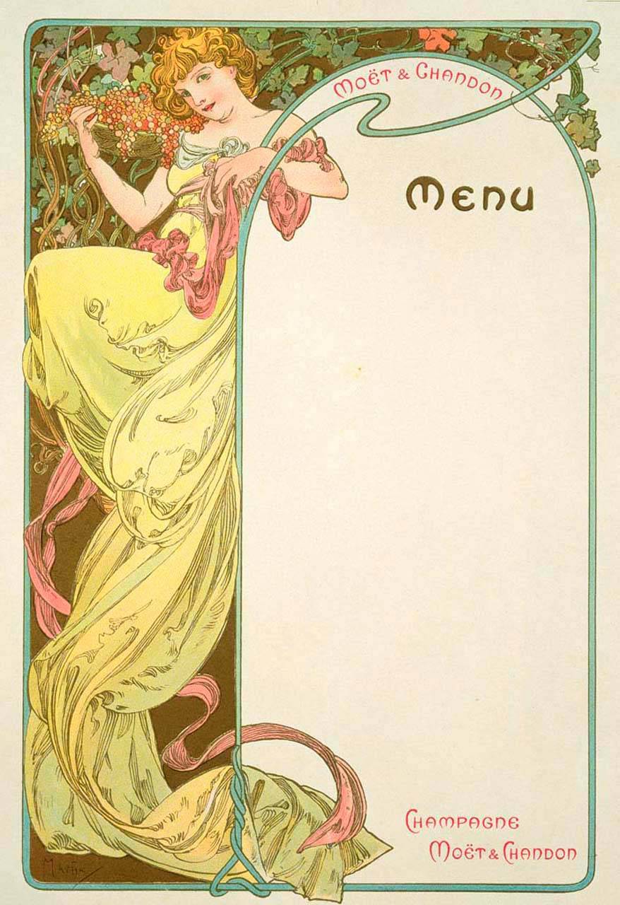 фотообои альфонс мариа муха - меню1 8-246