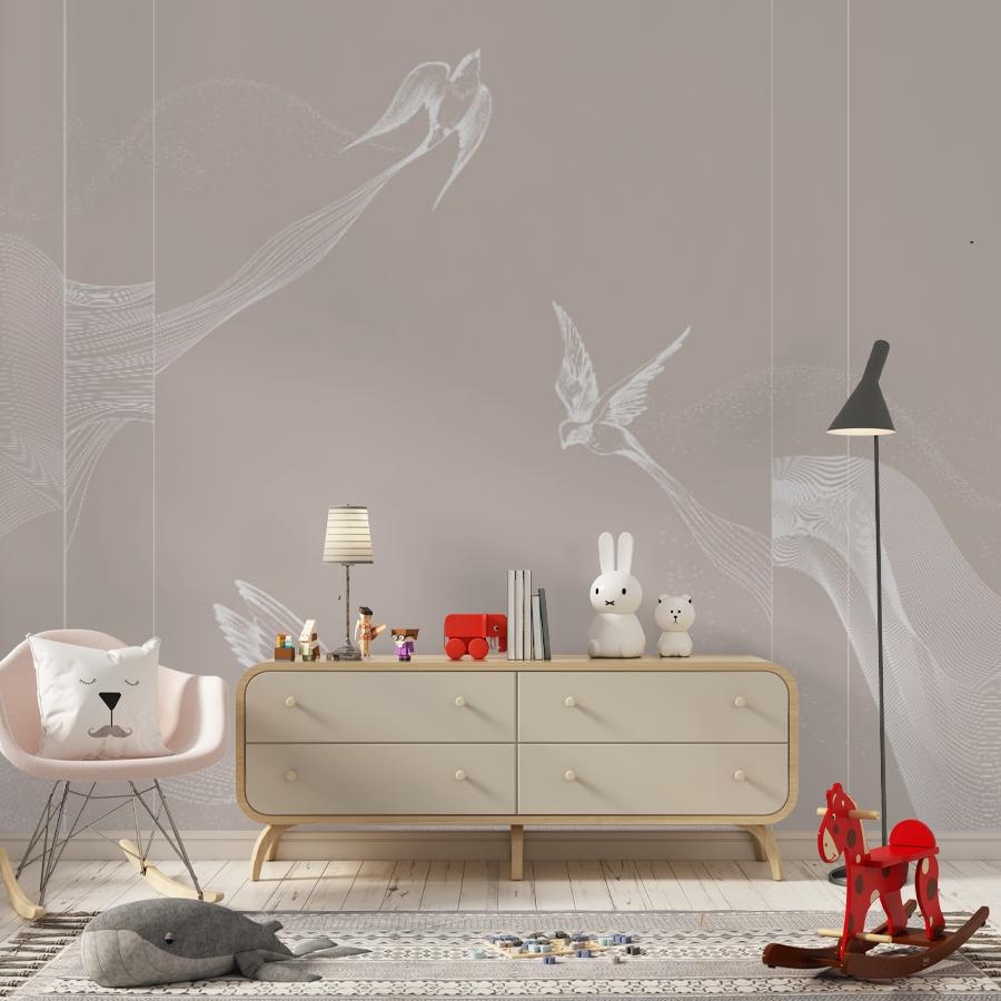 фотообои птицы летят белые 14-1179