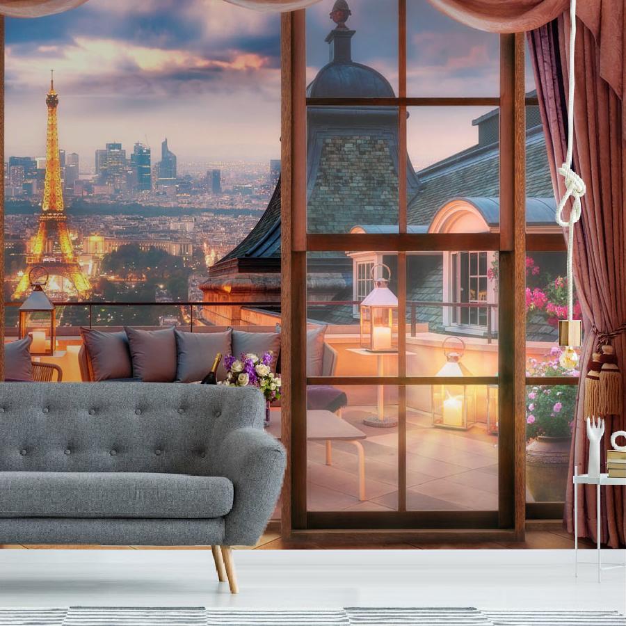 фотообои вид на вечерний париж 19-0104