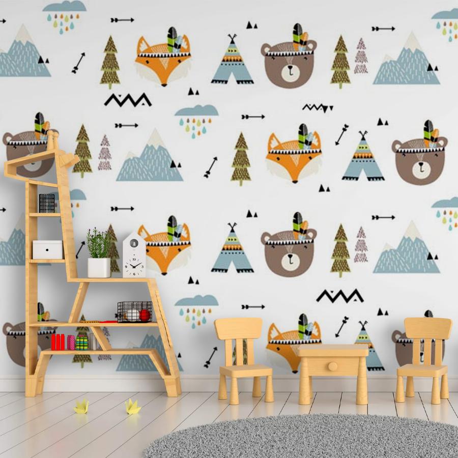 Фотообои и фотообои мишки и вигвамы 12-665