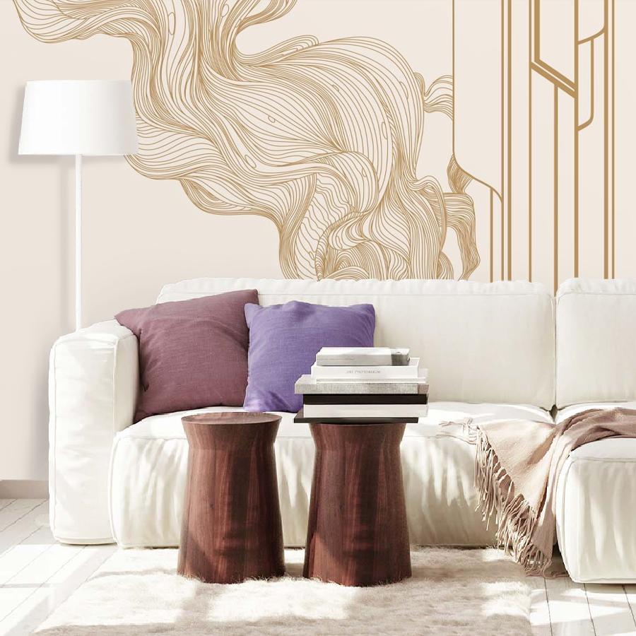 фотообои роскошные линии в светлых тонах 14-927