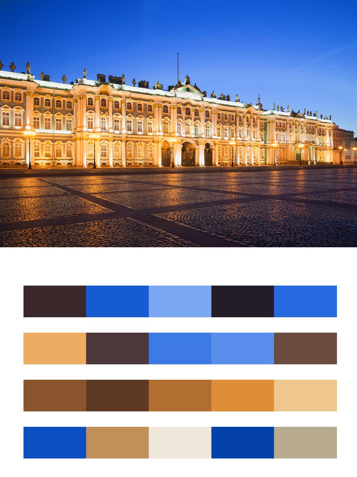 Зимний дворец в Санкт Петербурге цвета