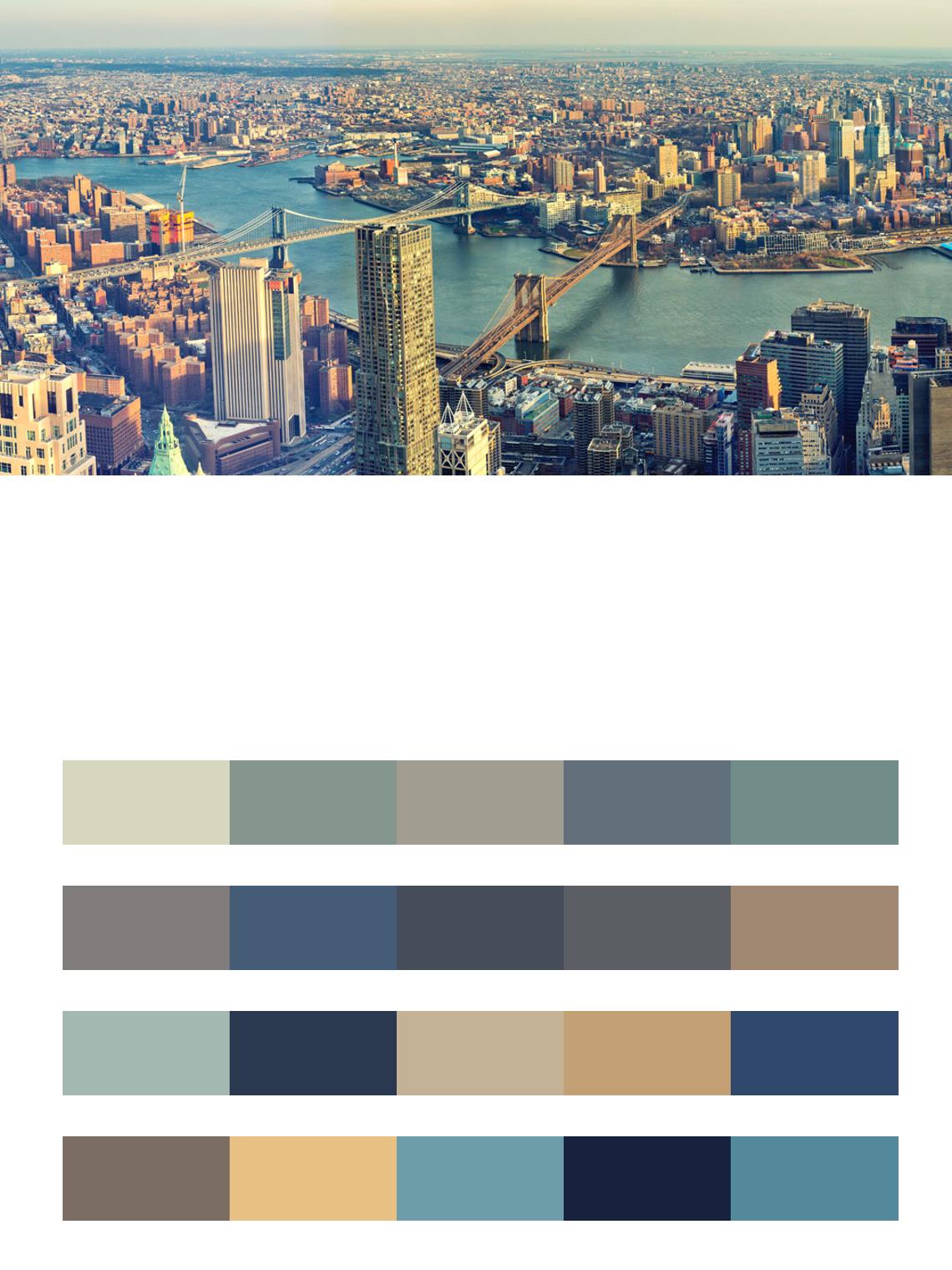 Вид на Нью Йорк и Гудзон цвета