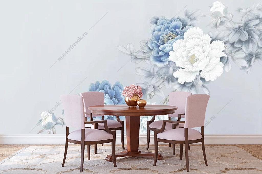 голубые пионы 15-907