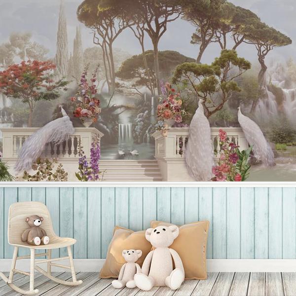 фотообои павлины в парке 13-017