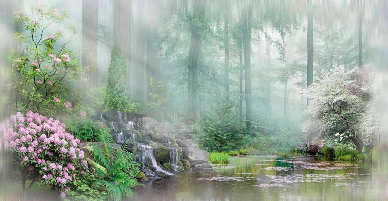 Фотообои Водопад в лесу