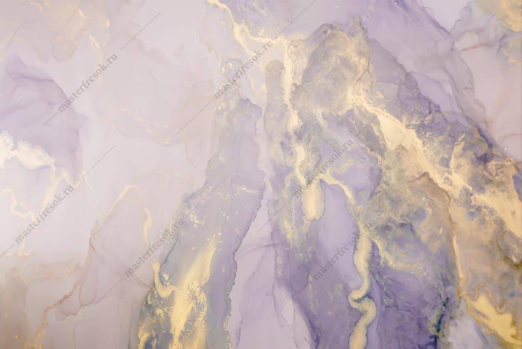 Фотообои Флюид арт фиолет с золотом