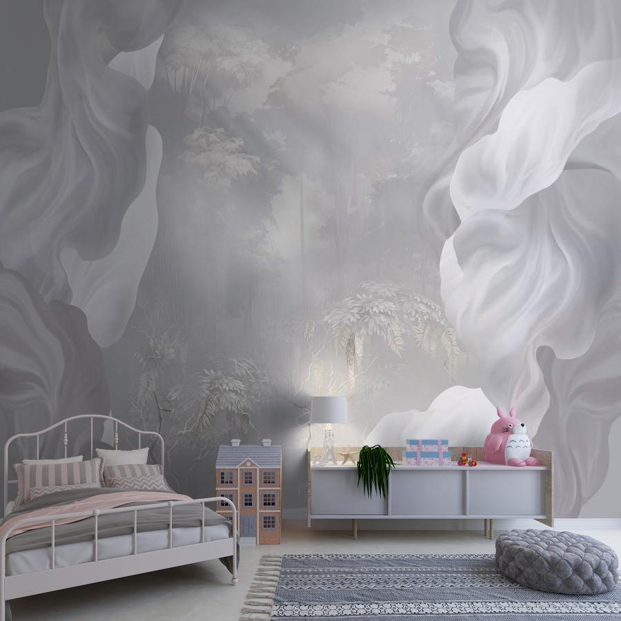 фотообои абстракция растения и волны