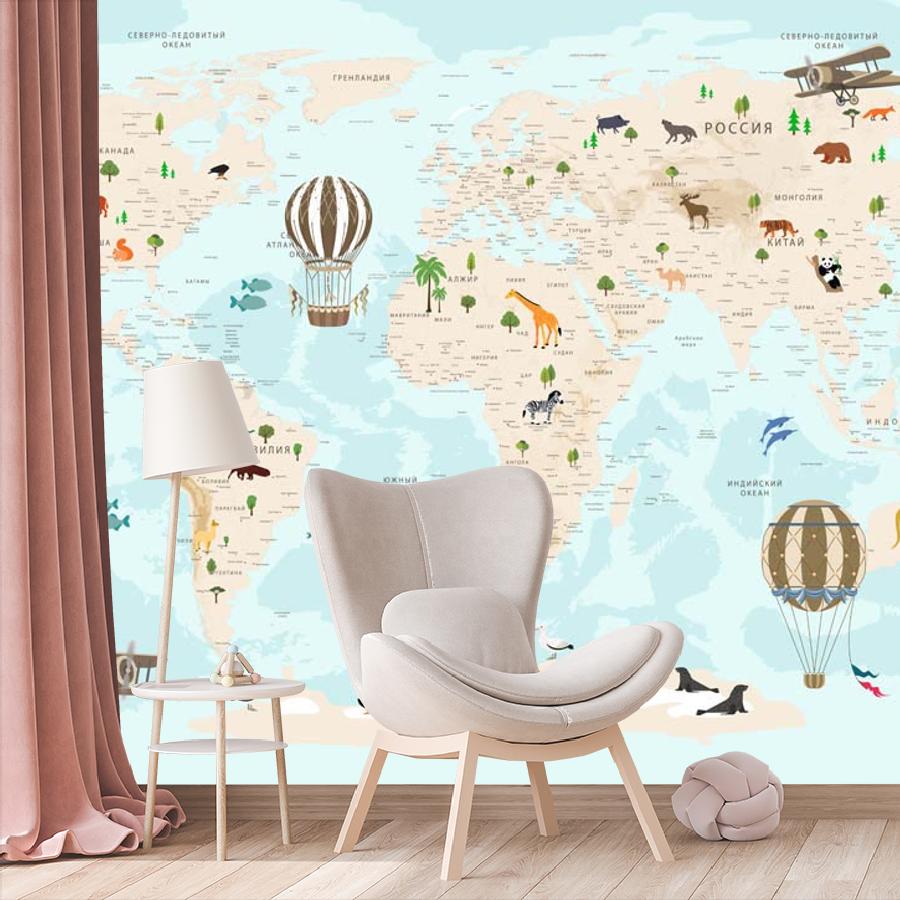 фотообои карта мира и воздушные судна 14-182