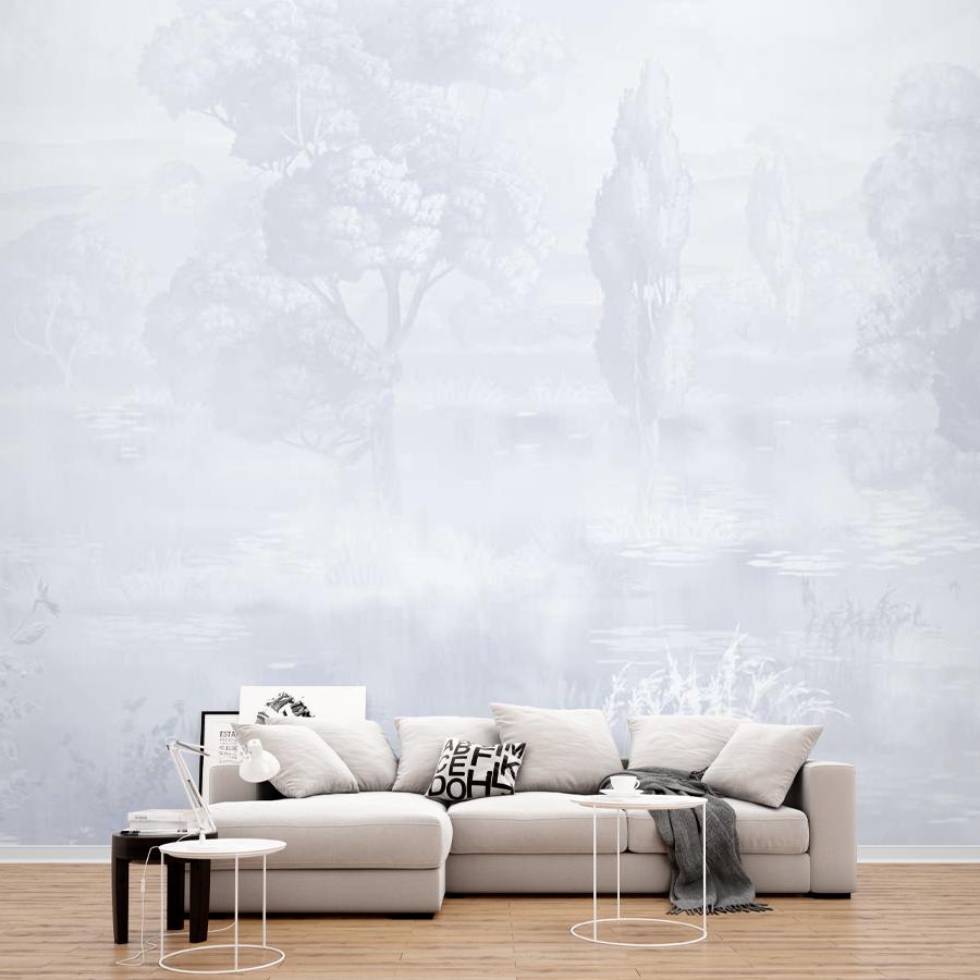 фотообои деревья серые в дымке 13-1077
