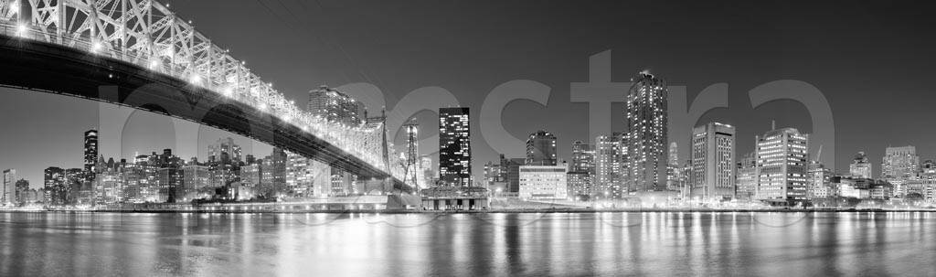 Фотообои Мост черно белый панорама