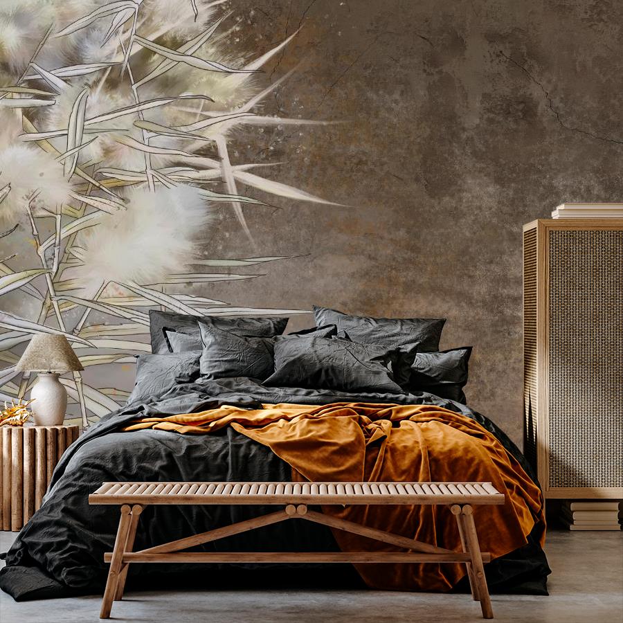 фотообои камыш на коричневом фоне 10-957