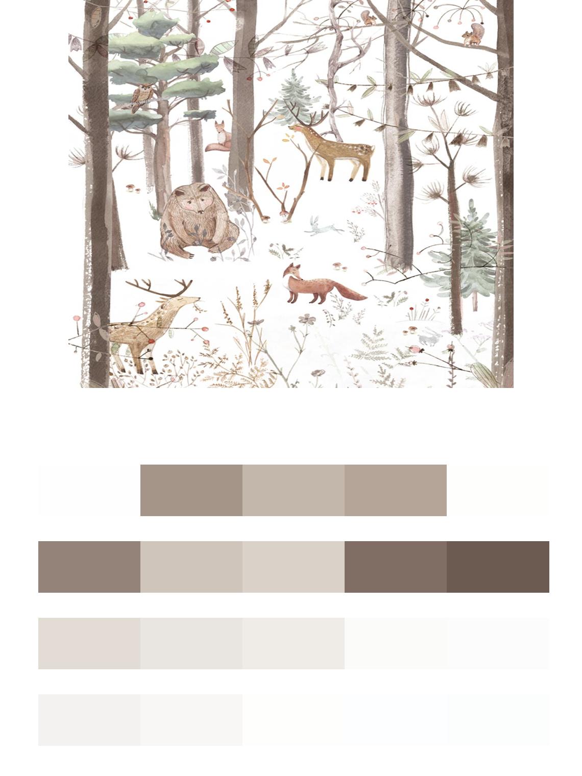 Животные в зимнем лесу цвета