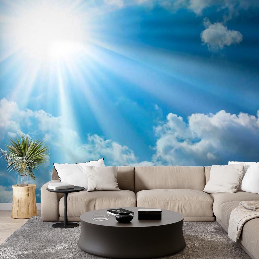 фотообои лучи солнца на молчаливом небе 9-389