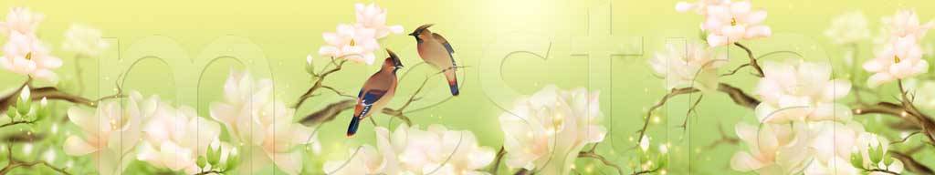 Фотообои Птицы на цветущих ветках