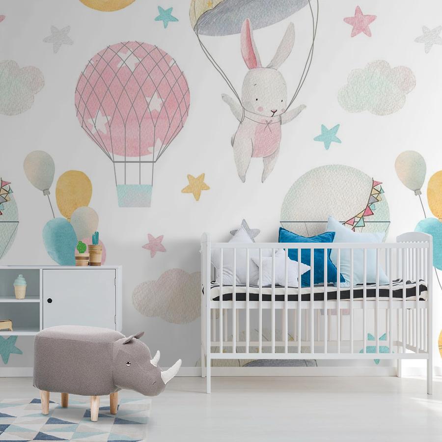 фотообои воздушные шары и зайцы 12-737