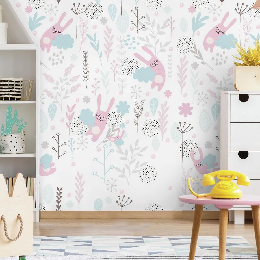 Фотообои и фотообои зайчики фон 12-754