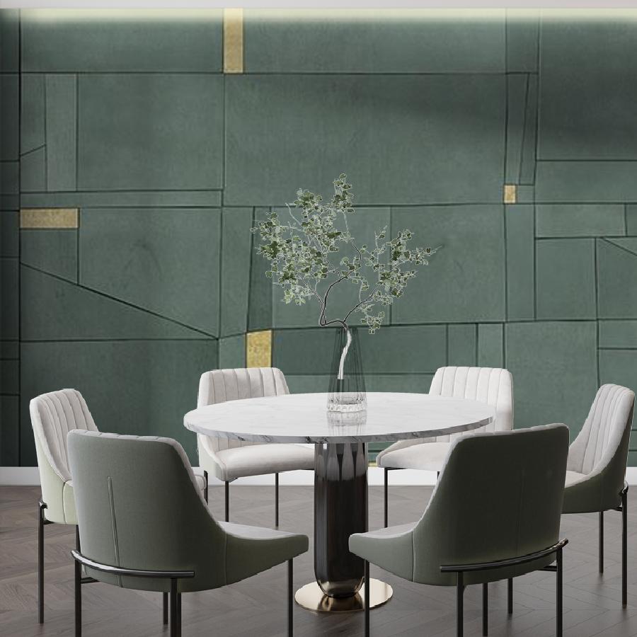 фотообои зеленый геометрический фон 9-1388