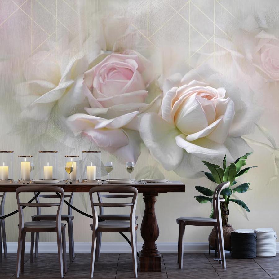 фотообои нежные розы в тумане 13-442