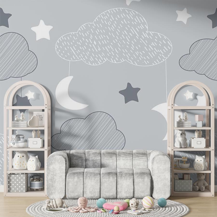 Фотообои и фотообои облака серые 12-710